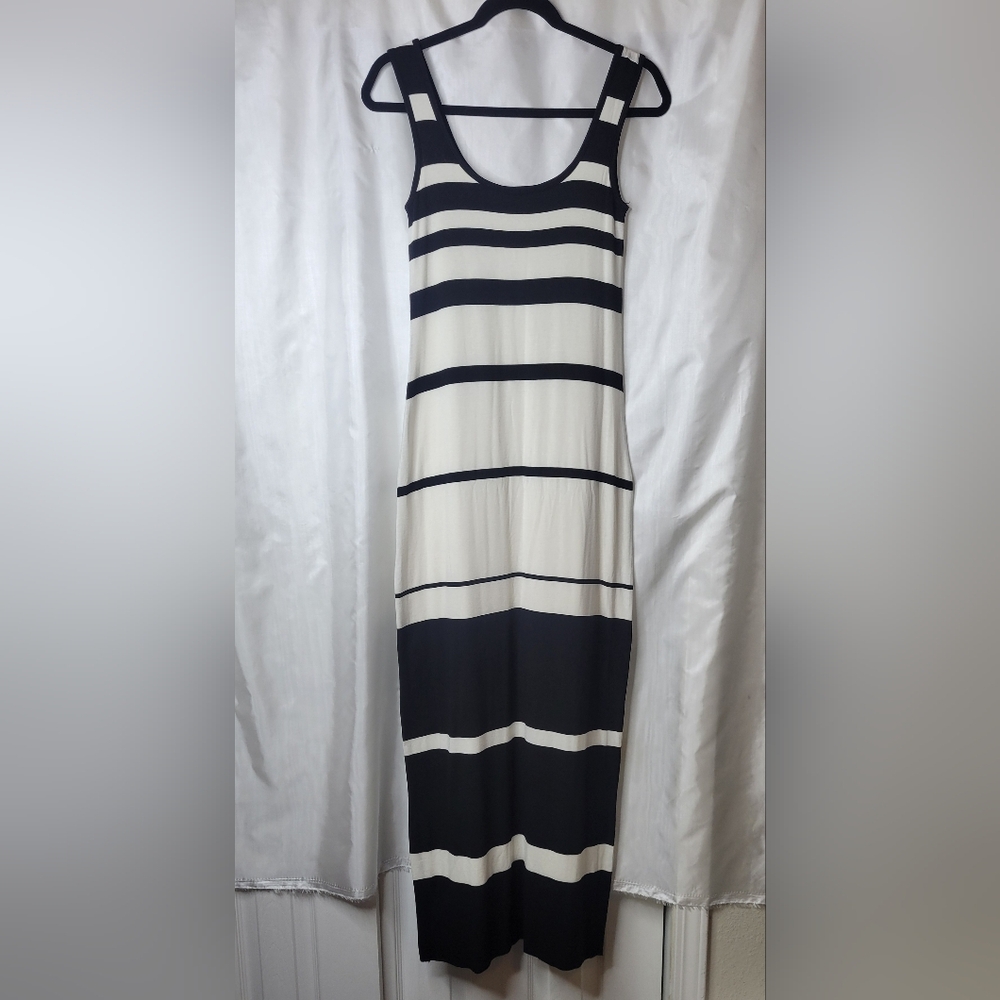 Bailey 44 Black and White Striped Maxi Dress